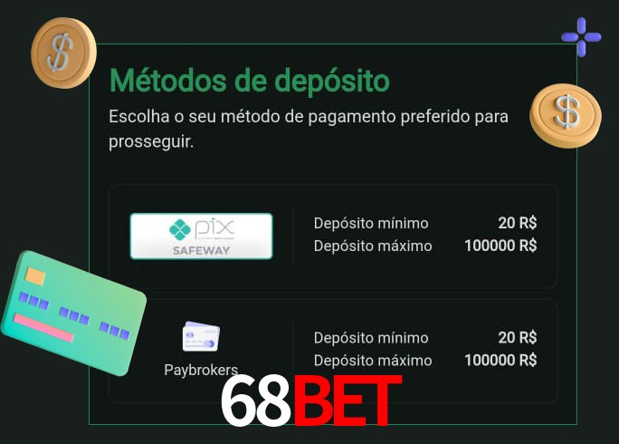 O cassino 68bet oferece uma grande variedade de métodos de pagamento